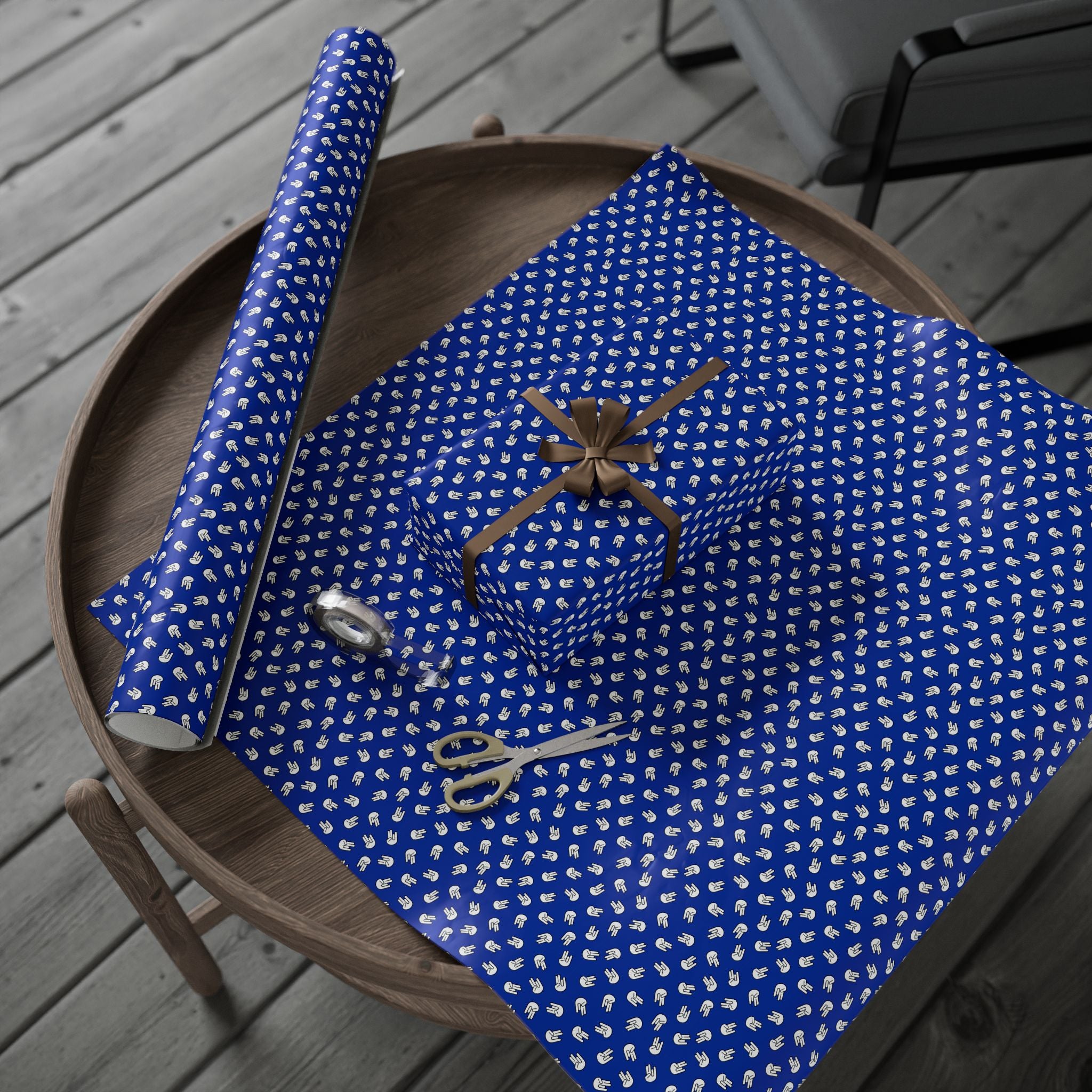 NSFW "The Shocker" on Blue Wrapping Paper - Holiday Gift Wrapping Paper Roll
