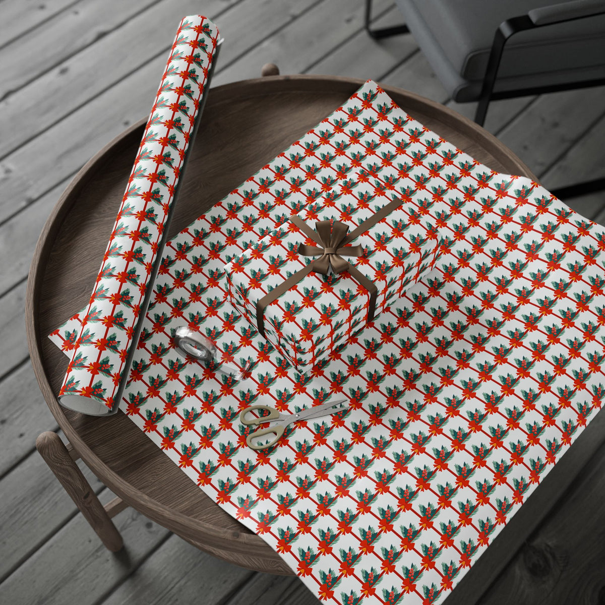 Christmas Gift Bows Wrapping Paper | Holiday Gift Wrapping Paper Roll