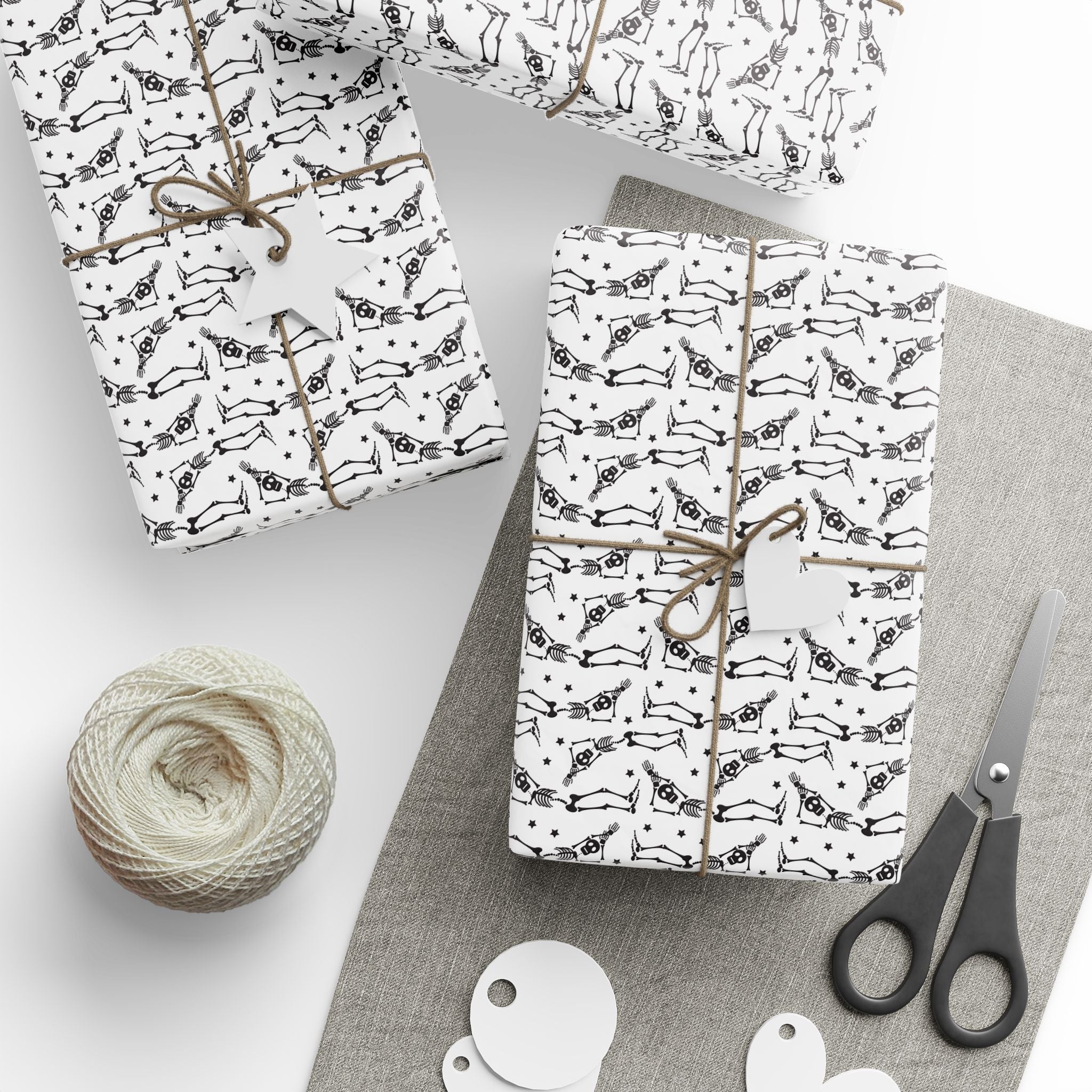 Halloween Skeleton Silhouette Wrapping Paper | Holiday Gift Wrapping Paper Roll