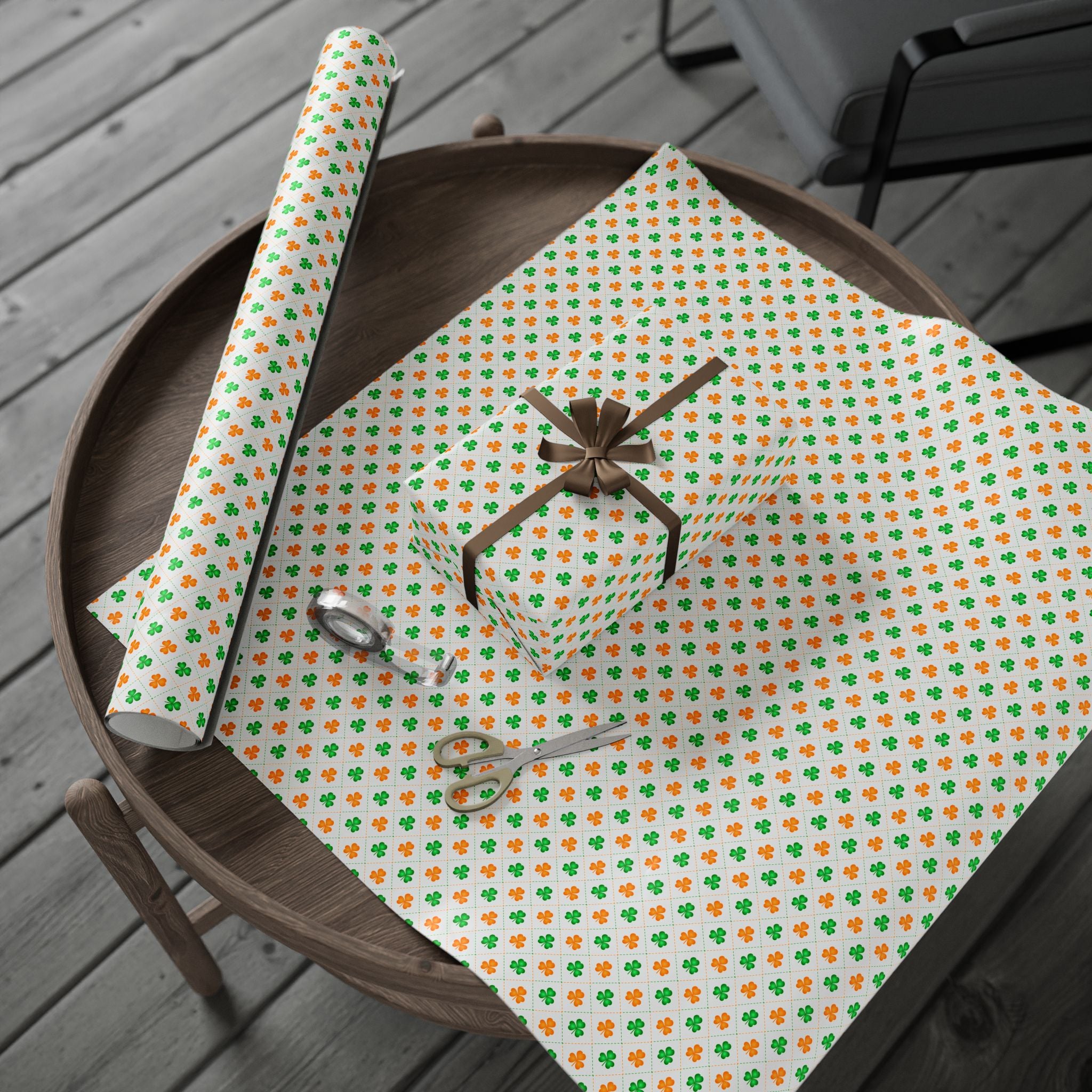 St Patrick's Day Irish Checkerboard Wrapping Paper | Holiday Gift Wrapping Paper Roll