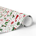 Christmas Scattered Decorations Wrapping Paper | Holiday Gift Wrapping Paper Roll