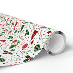 Christmas Scattered Decorations Wrapping Paper | Holiday Gift Wrapping Paper Roll