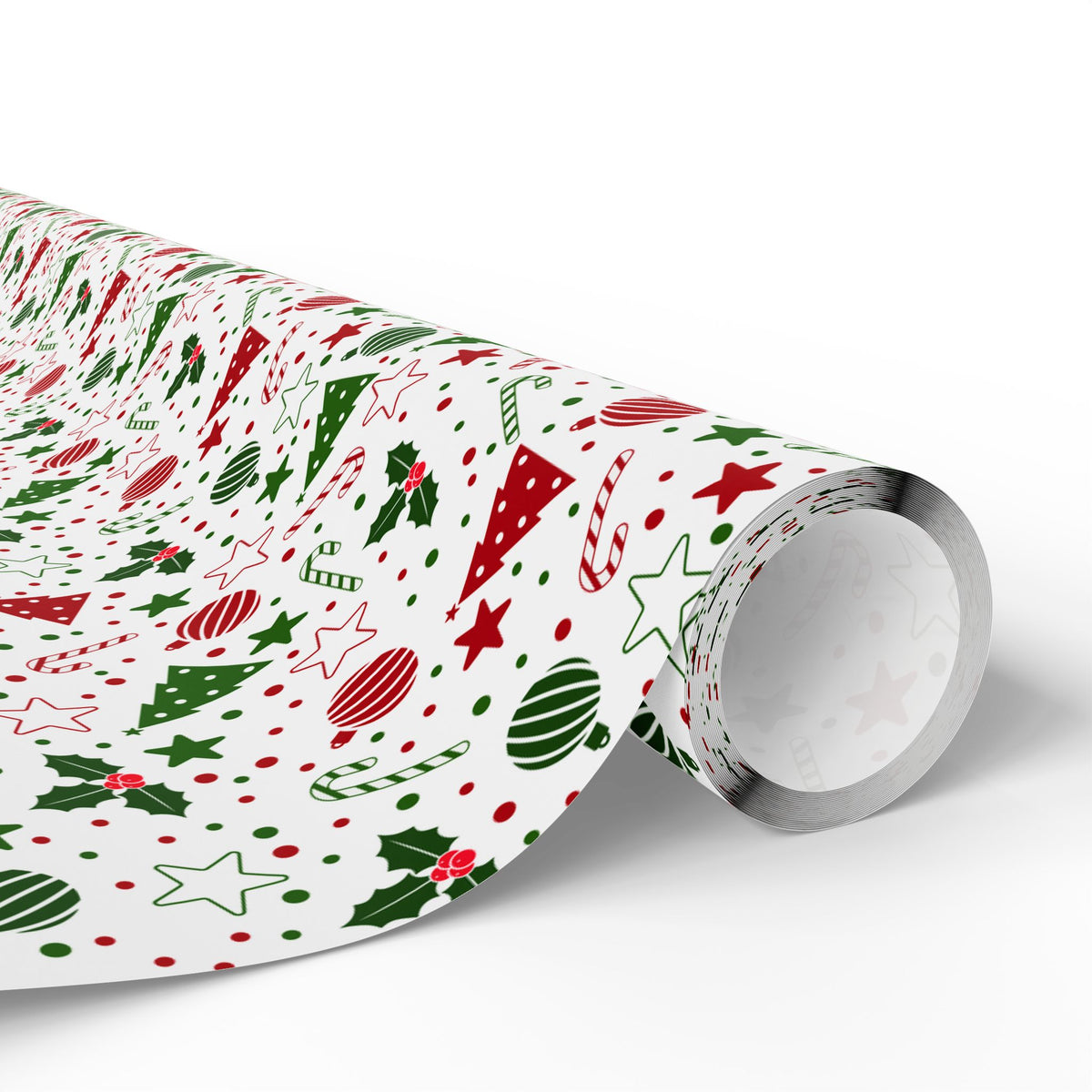 Christmas Scattered Decorations Wrapping Paper | Holiday Gift Wrapping Paper Roll