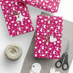 Christmas Stockings on Raspberry Wrapping Paper | Holiday Gift Wrapping Paper Roll