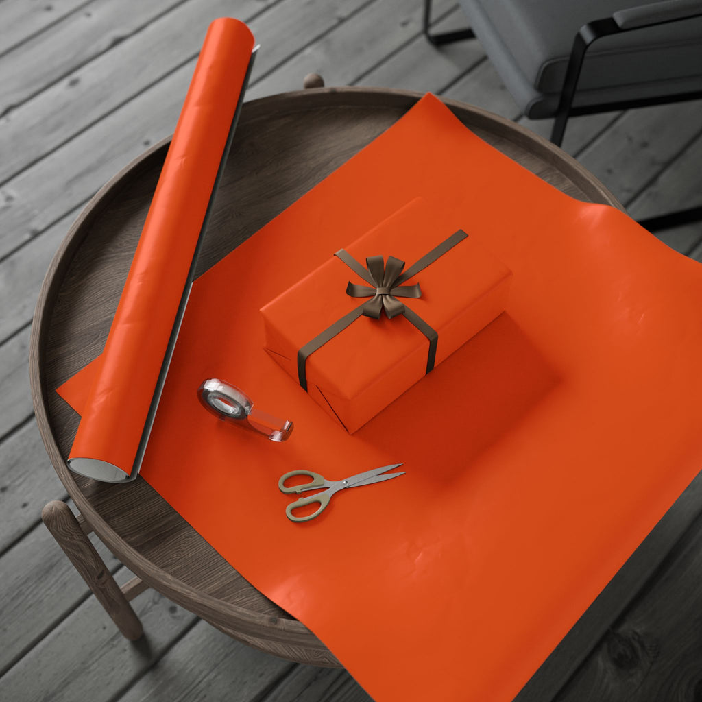 Solid Orange Wrapping Paper - Holiday Gift Wrapping Paper Roll