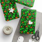Halloween Neon Bats Wrapping Paper | Holiday Gift Wrapping Paper