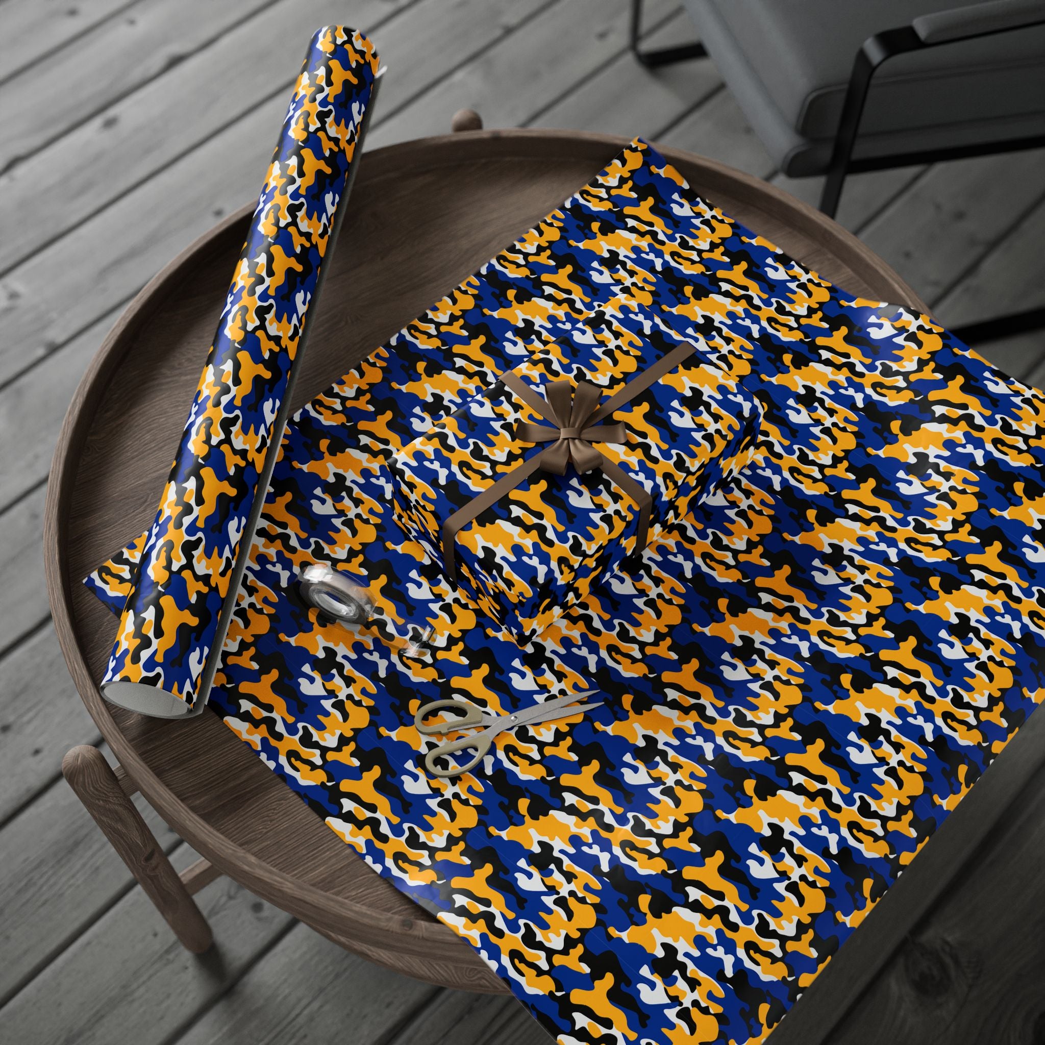 Pittsburgh Panthers Inspired Camoflauge Wrapping Paper - Holiday Gift Wrapping Paper Roll