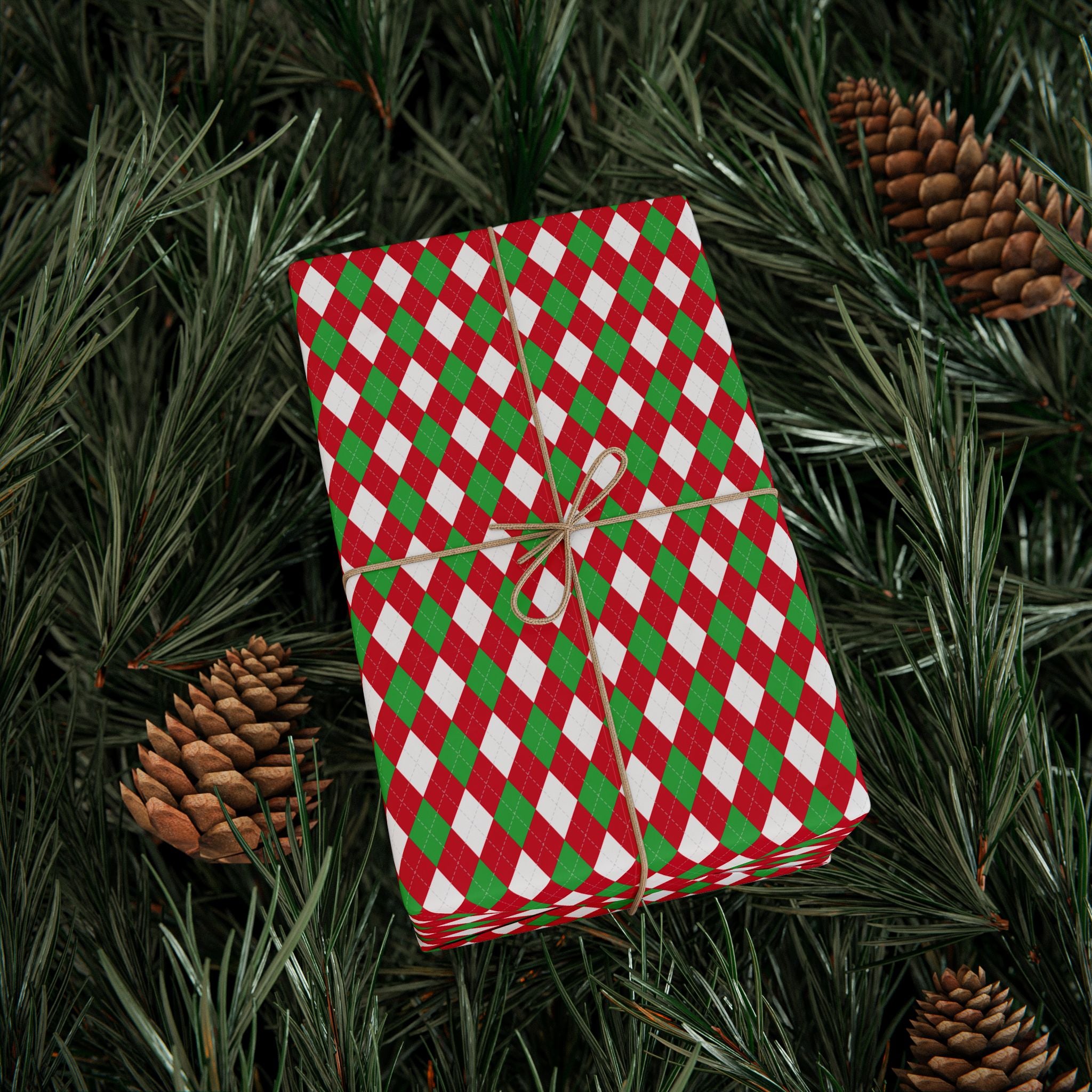 Argyle Design 009 Wrapping Paper - Holiday Gift Wrapping Paper Roll