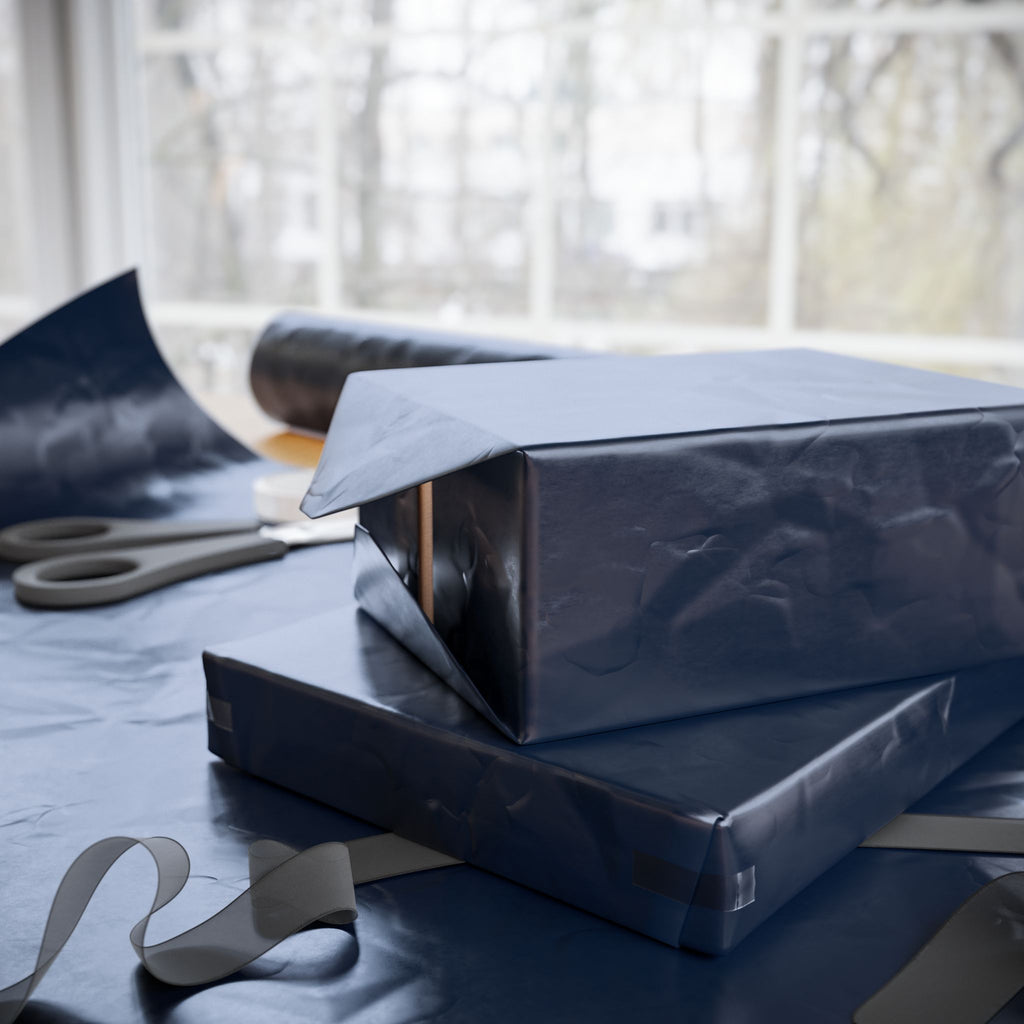 Solid Navy Wrapping Paper - Holiday Gift Wrapping Paper Roll