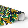 Notre Dame Fighting Irish Inspired Camoflauge Wrapping Paper - Holiday Gift Wrapping Paper Roll