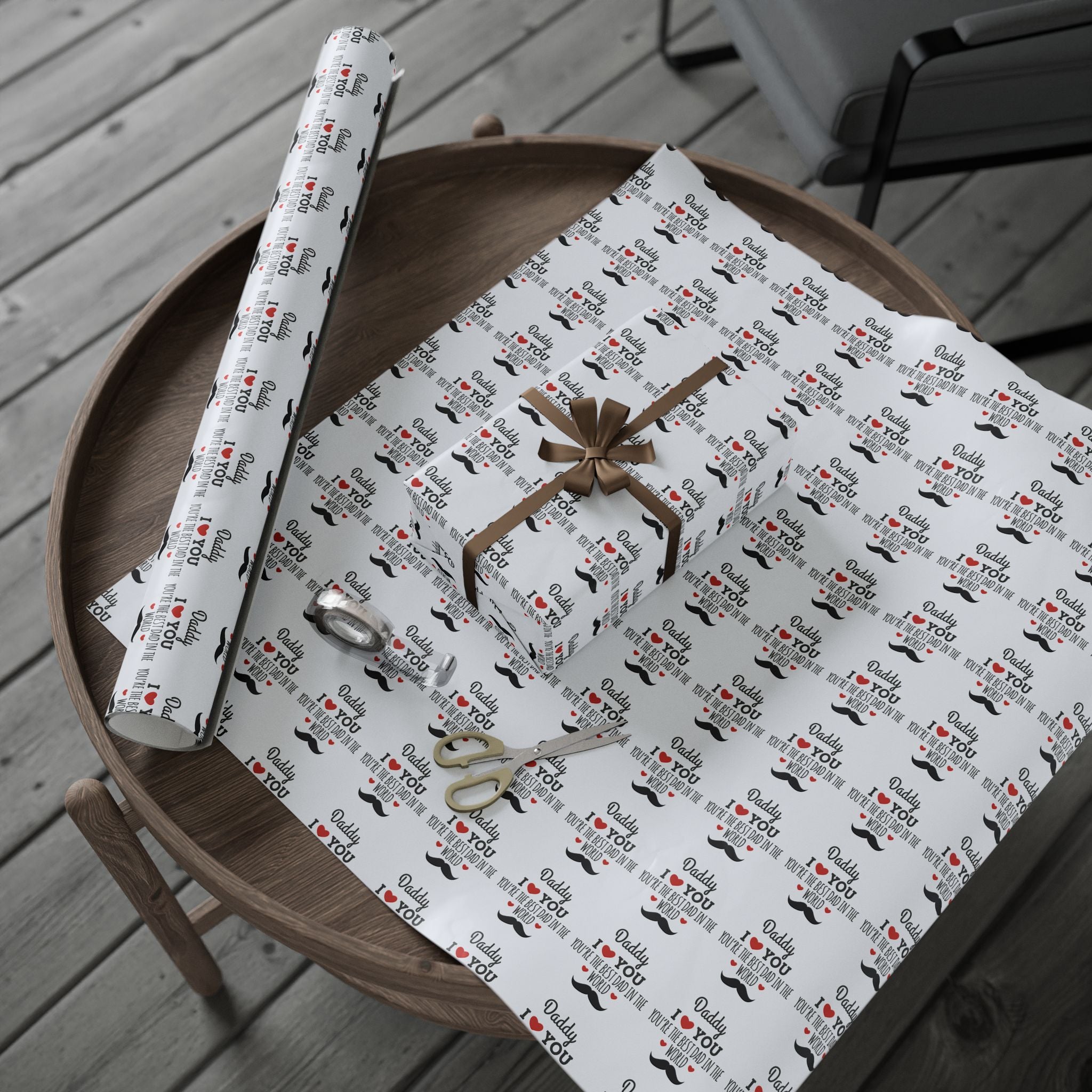 Father's Day Best Dad in the World Wrapping Paper - Holiday Gift Wrapping Paper Roll