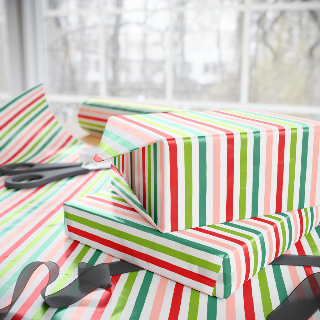 Stripe Design 001 Wrapping Paper - Holiday Gift Wrapping Paper Roll