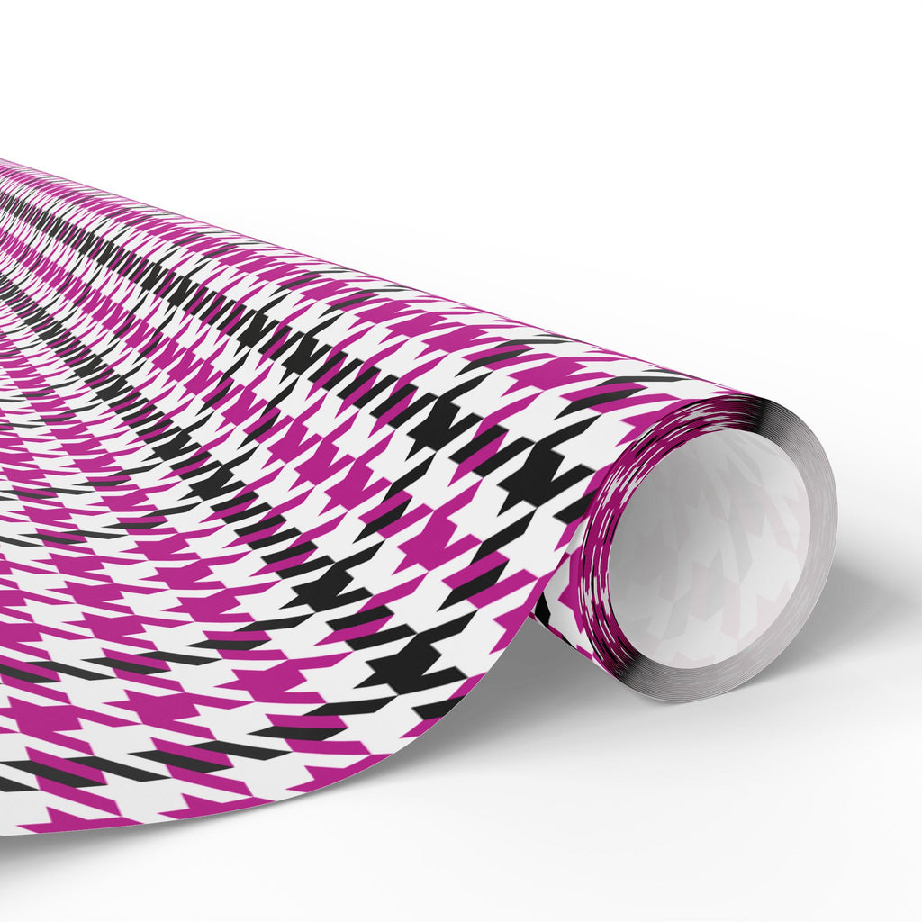 Houndstooth Wrapping Paper Design Hot Pink 013 - Holiday Gift Wrapping Paper Roll