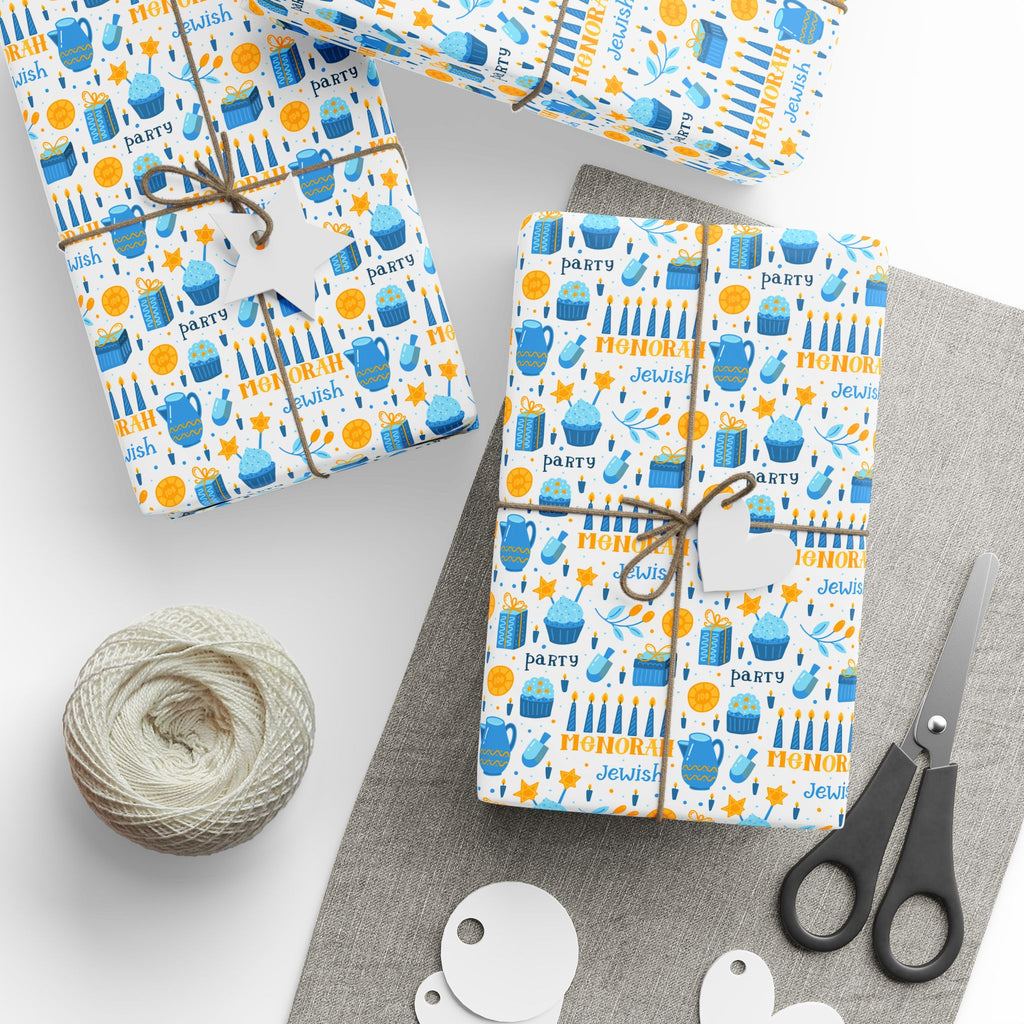 Hanukkah Party Supplies Wrapping Paper | Holiday Gift Wrapping Paper Roll