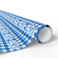 Father's Day Blue Plaid Wrapping Paper - Holiday Gift Wrapping Paper Roll