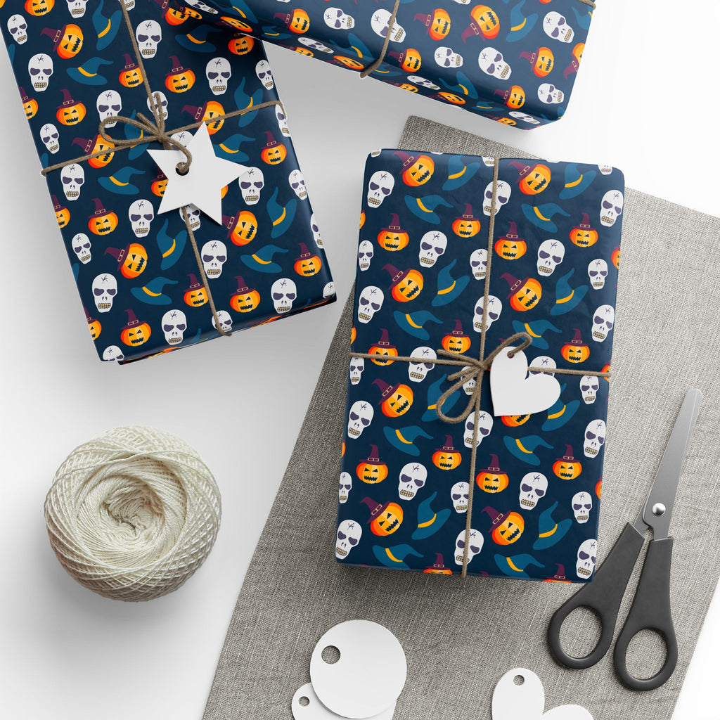 Halloween Spooky Skulls Wrapping Paper | Holiday Gift Wrapping Paper Roll