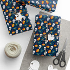 Halloween Spooky Skulls Wrapping Paper | Holiday Gift Wrapping Paper Roll