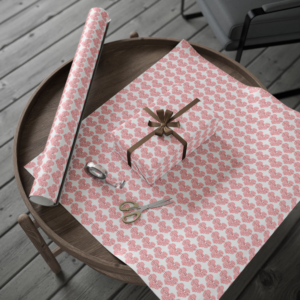 Thank You Multilingual Heart Wrapping Paper Design | Holiday Gift Wrapping Paper Roll