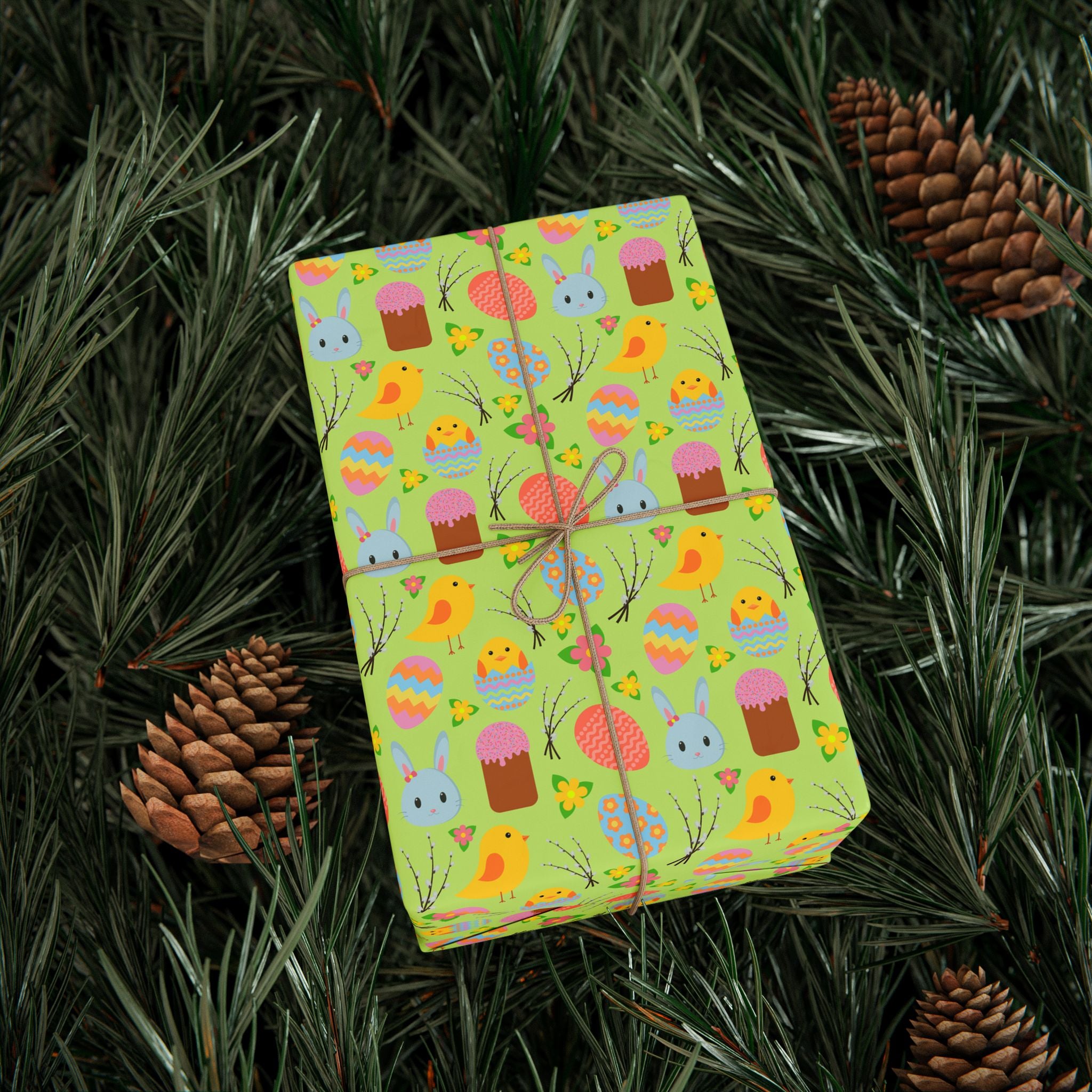 Easter Lime Basket Wrapping Paper | Holiday Gift Wrapping Paper Roll