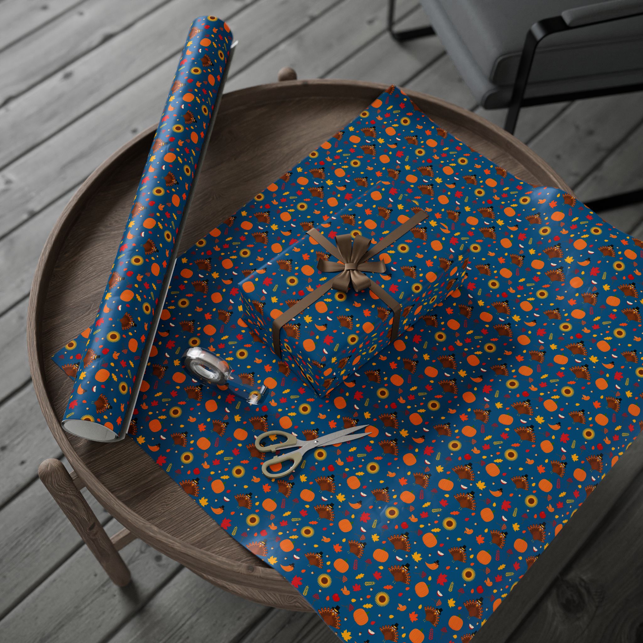 Thanksgiving Turkey Day Wrapping Paper | Holiday Gift Wrapping Paper Roll