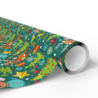Christmas Cartoon Reindeer Wrapping Paper | Holiday Gift Wrapping Paper Roll
