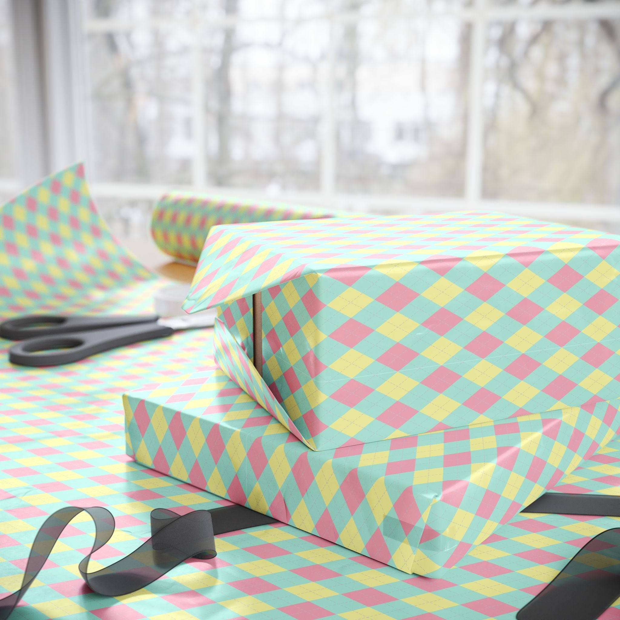Argyle Design 006 Wrapping Paper - Holiday Gift Wrapping Paper Roll