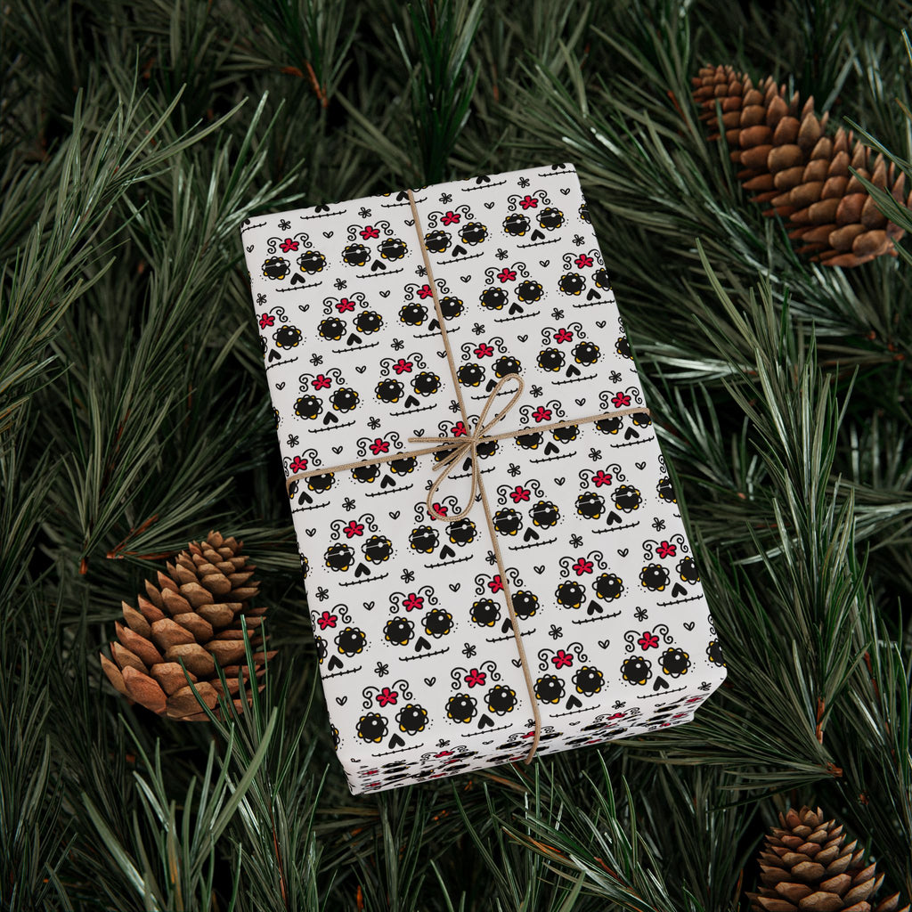 Day of the Dead Cartoon Calavera Wrapping Paper | Holiday Gift Wrapping Paper Roll