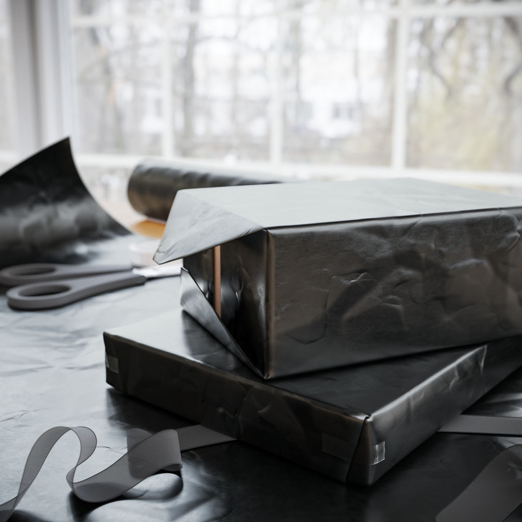 Solid Black Wrapping Paper - Holiday Gift Wrapping Paper Roll