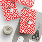 Canada Day Diagonal Leaves Wrapping Paper - Holiday Gift Wrapping Paper Roll