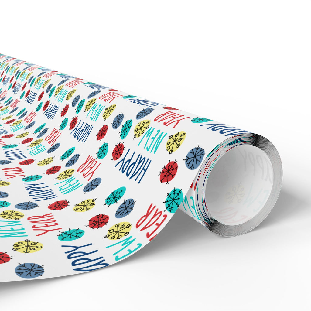 New Year's Snowflakes Wrapping Paper - Holiday Gift Wrapping Paper Roll