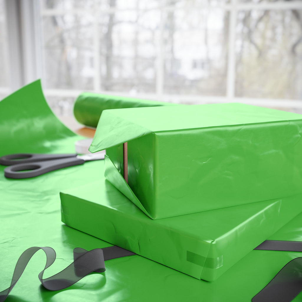 Solid Lime Wrapping Paper - Holiday Gift Wrapping Paper Roll