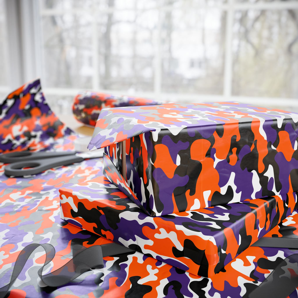 Clemson Tigers Inspired Camoflauge Wrapping Paper - Holiday Gift Wrapping Paper Roll