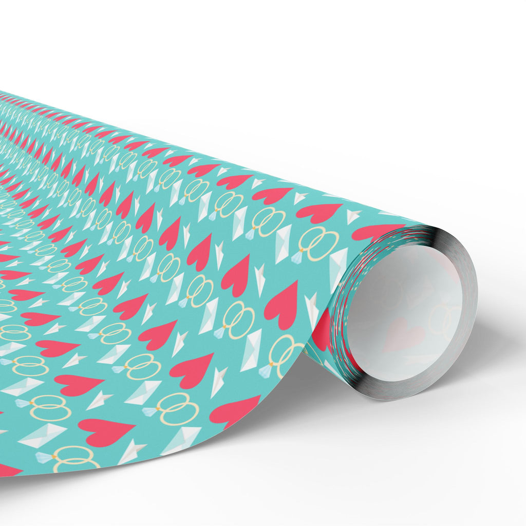 Ring of Hearts Wedding Wrapping Paper Design - Holiday Gift Wrapping Paper Roll