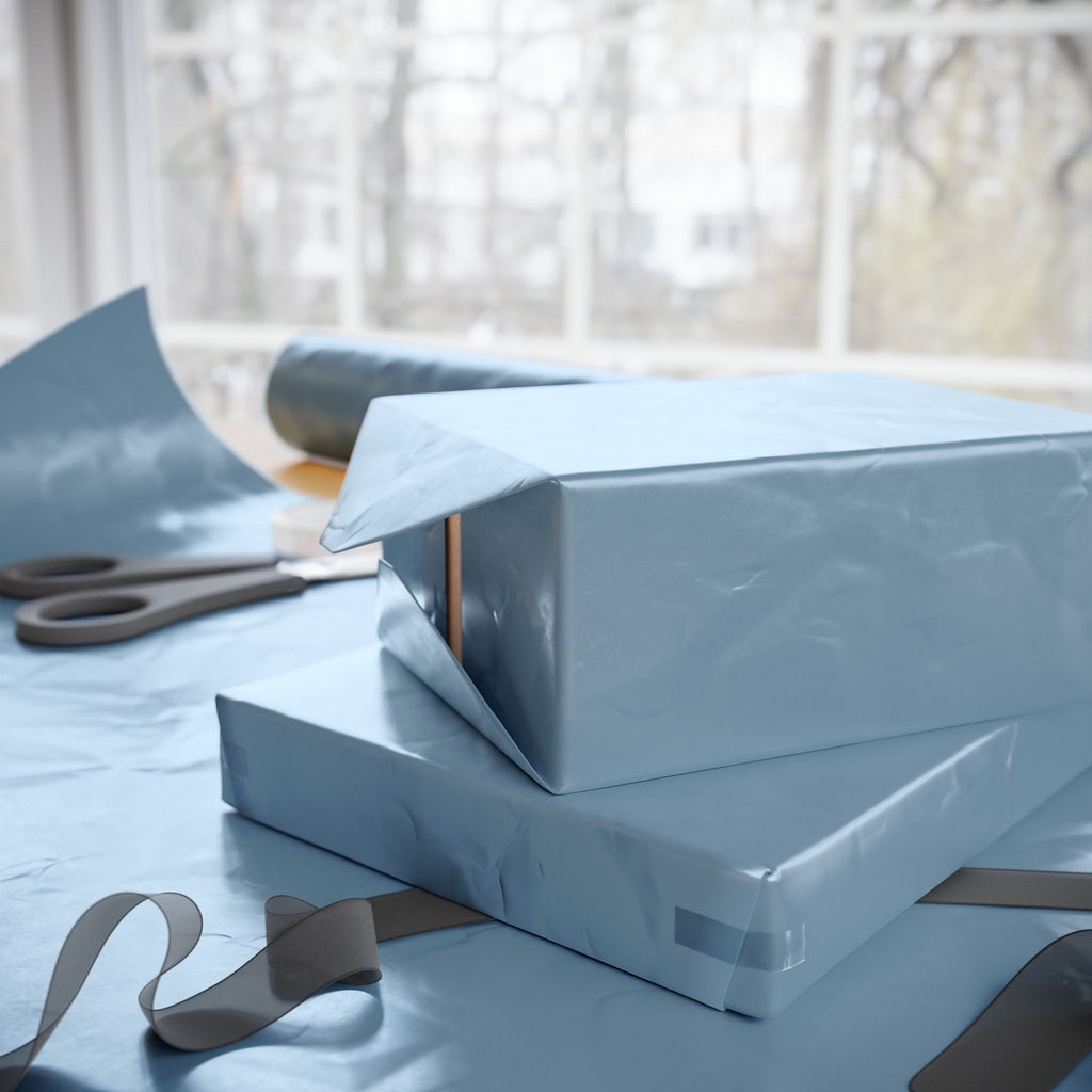 Solid Steel Blue Wrapping Paper - Holiday Gift Wrapping Paper Roll