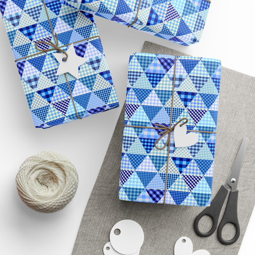 Hanukkah Patchwork Wrapping Paper | Holiday Gift Wrapping Paper Roll