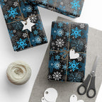 Christmas Dark Snowfall Wrapping Paper | Holiday Gift Wrapping Paper Roll