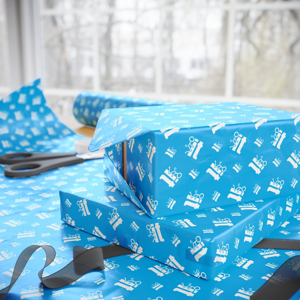 NSFW "F#ck It" Meme on Sky Blue Wrapping Paper - Holiday Gift Wrapping Paper Roll