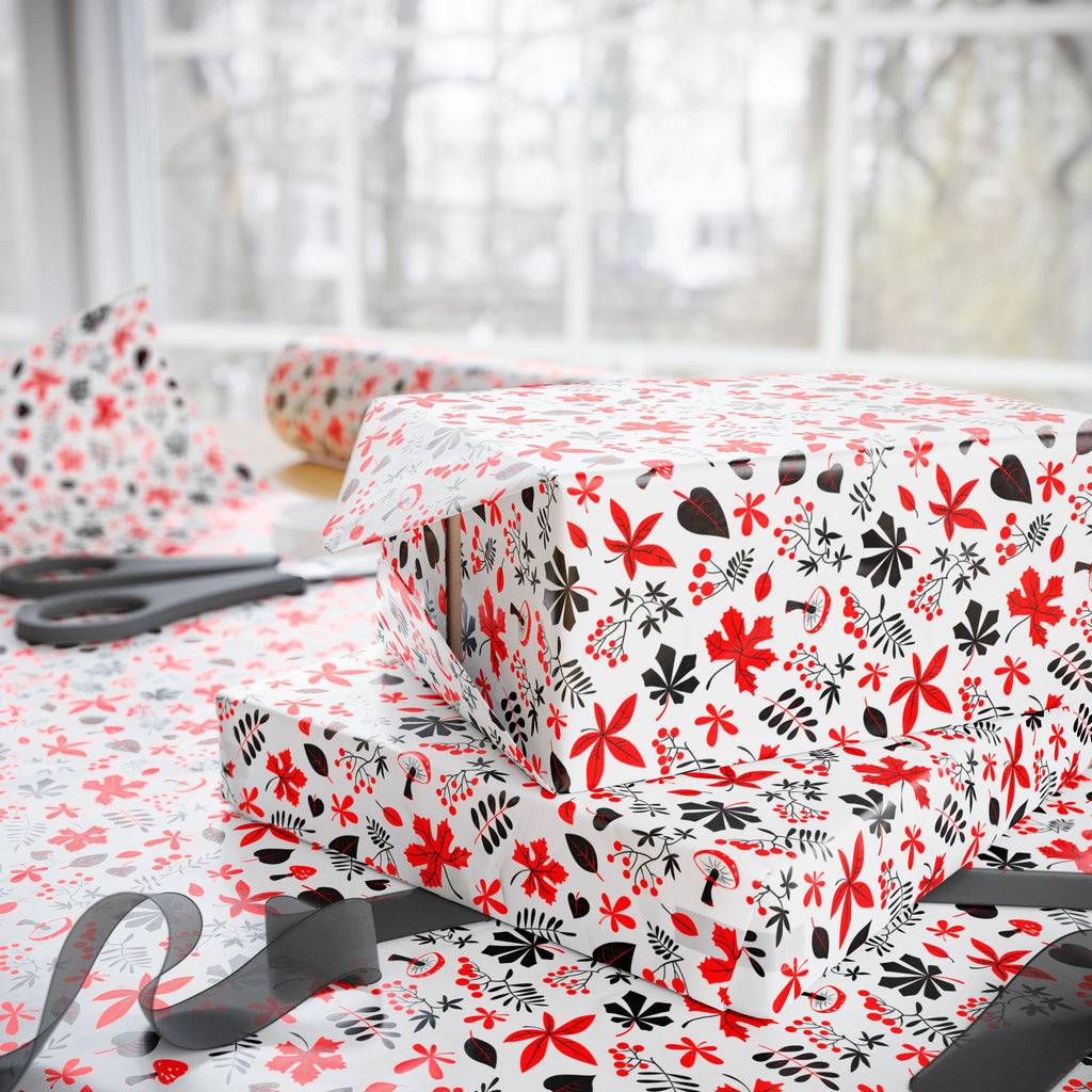 Thanksgiving Fall Foilage Wrapping Paper | Holiday Gift Wrapping Paper Roll