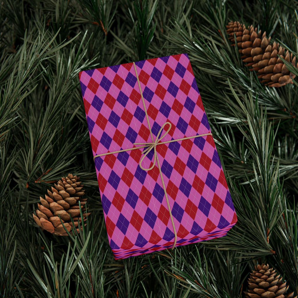 Argyle Design 022 Wrapping Paper - Holiday Gift Wrapping Paper Roll