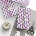 Day of the Dead Purple Sugar Skulls Wrapping Paper | Holiday Gift Wrapping Paper Roll