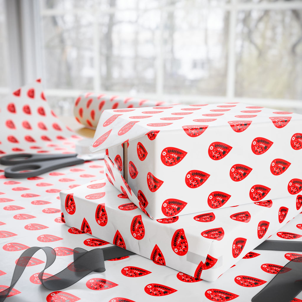 Canada Day Leaf Drops Wrapping Paper - Holiday Gift Wrapping Paper Roll