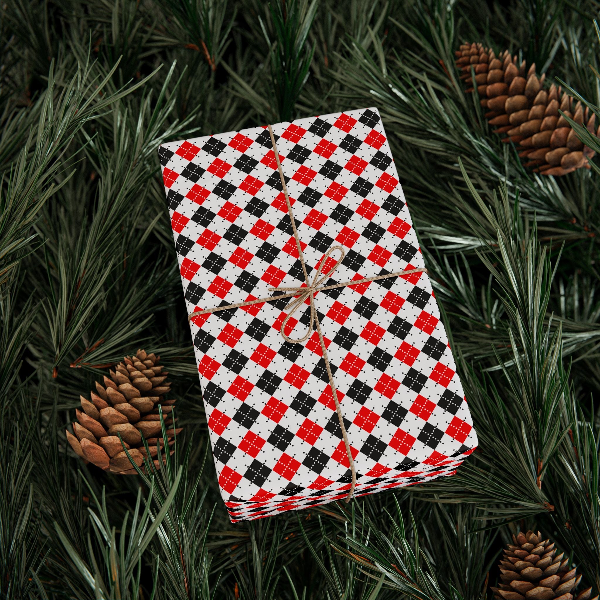 Argyle Design 024 Wrapping Paper - Holiday Gift Wrapping Paper Roll