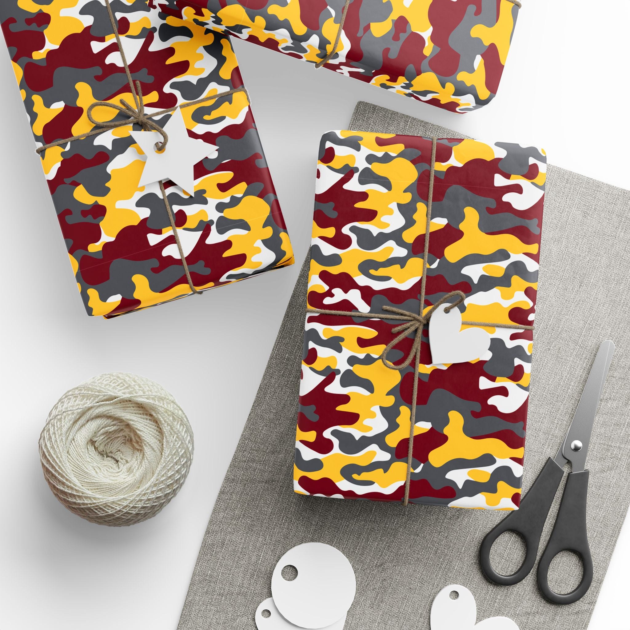 Minnesota Golden Gophers Inspired Camoflauge Wrapping Paper - Holiday Gift Wrapping Paper Roll