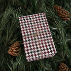 Houndstooth Wrapping Paper Design Maroon 017 - Holiday Gift Wrapping Paper Roll