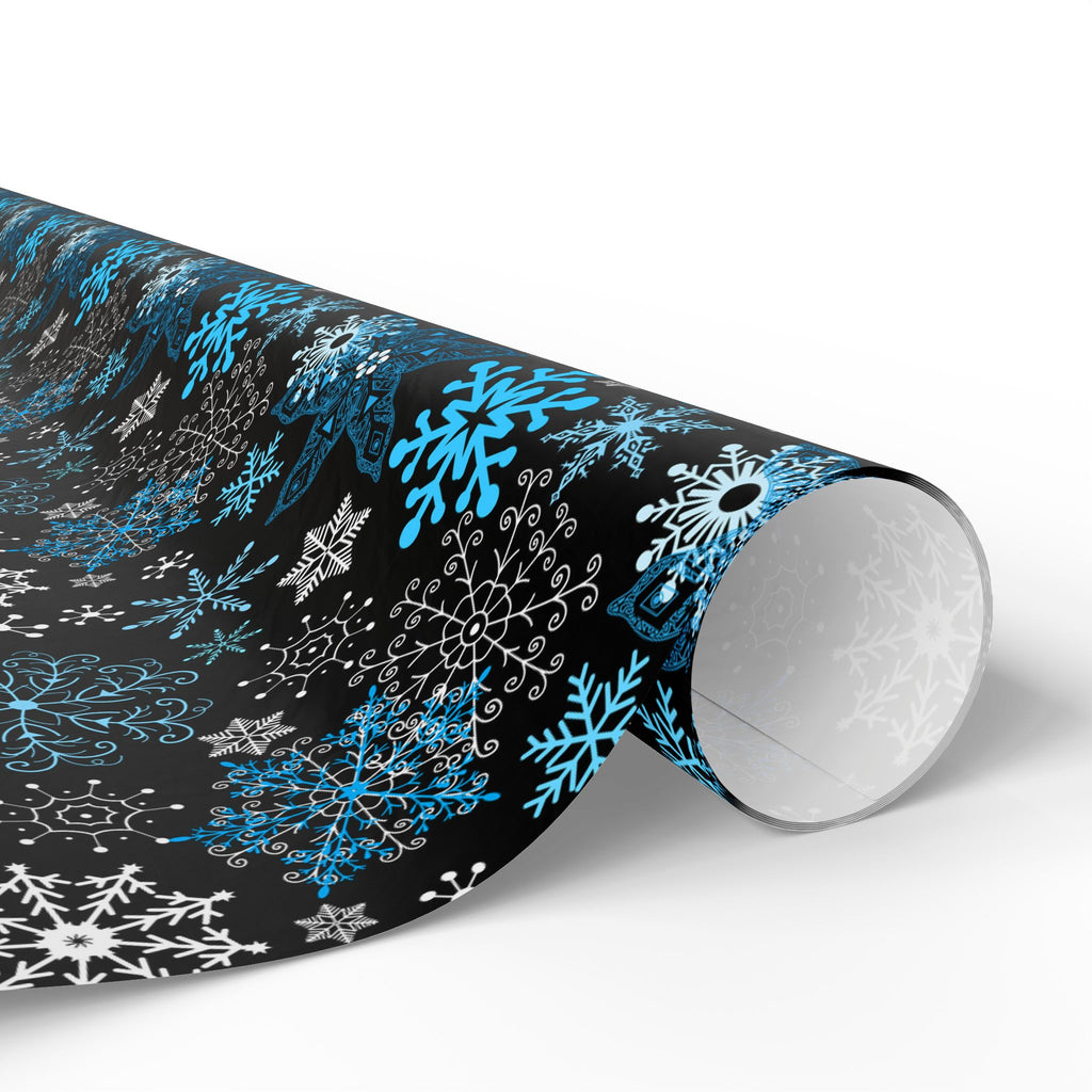 Christmas Dark Snowfall Wrapping Paper | Holiday Gift Wrapping Paper Roll