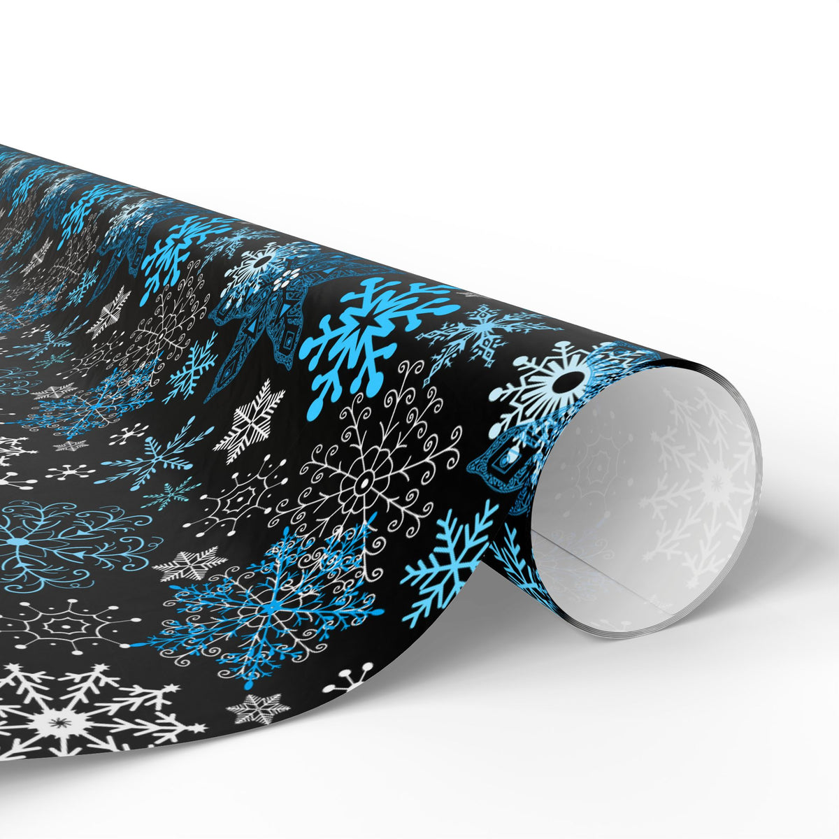 Christmas Dark Snowfall Wrapping Paper | Holiday Gift Wrapping Paper Roll
