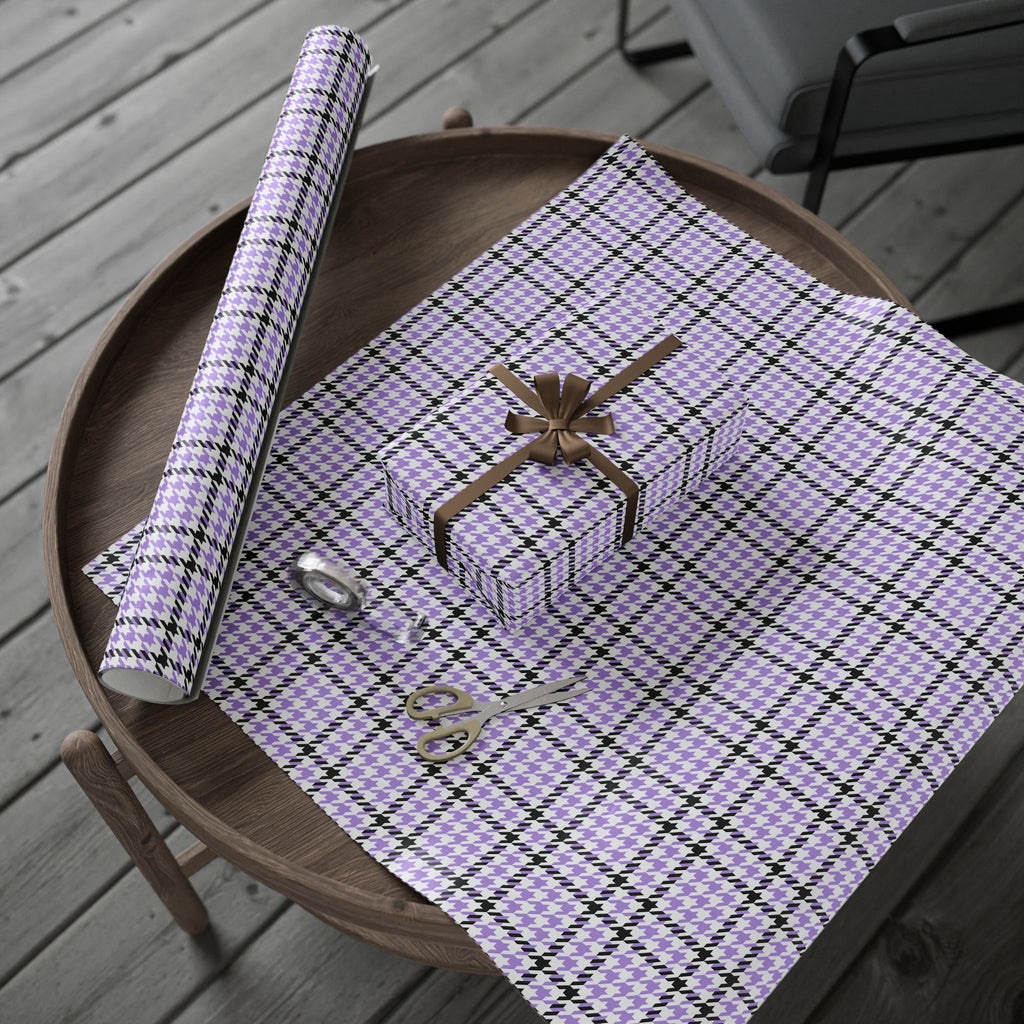 Houndstooth Wrapping Paper Design Lavender - Holiday Gift Wrapping Paper Roll
