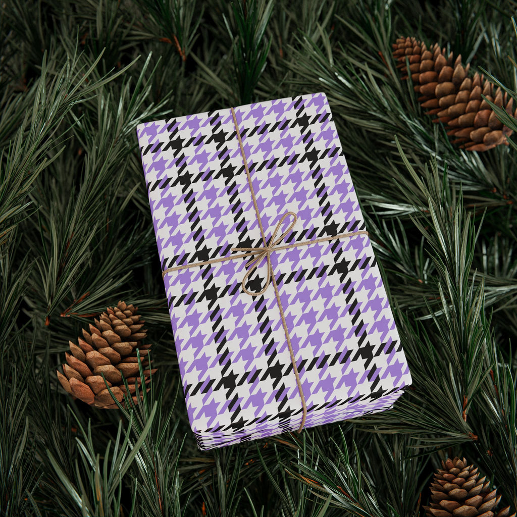 Houndstooth Wrapping Paper Design Lavender - Holiday Gift Wrapping Paper Roll