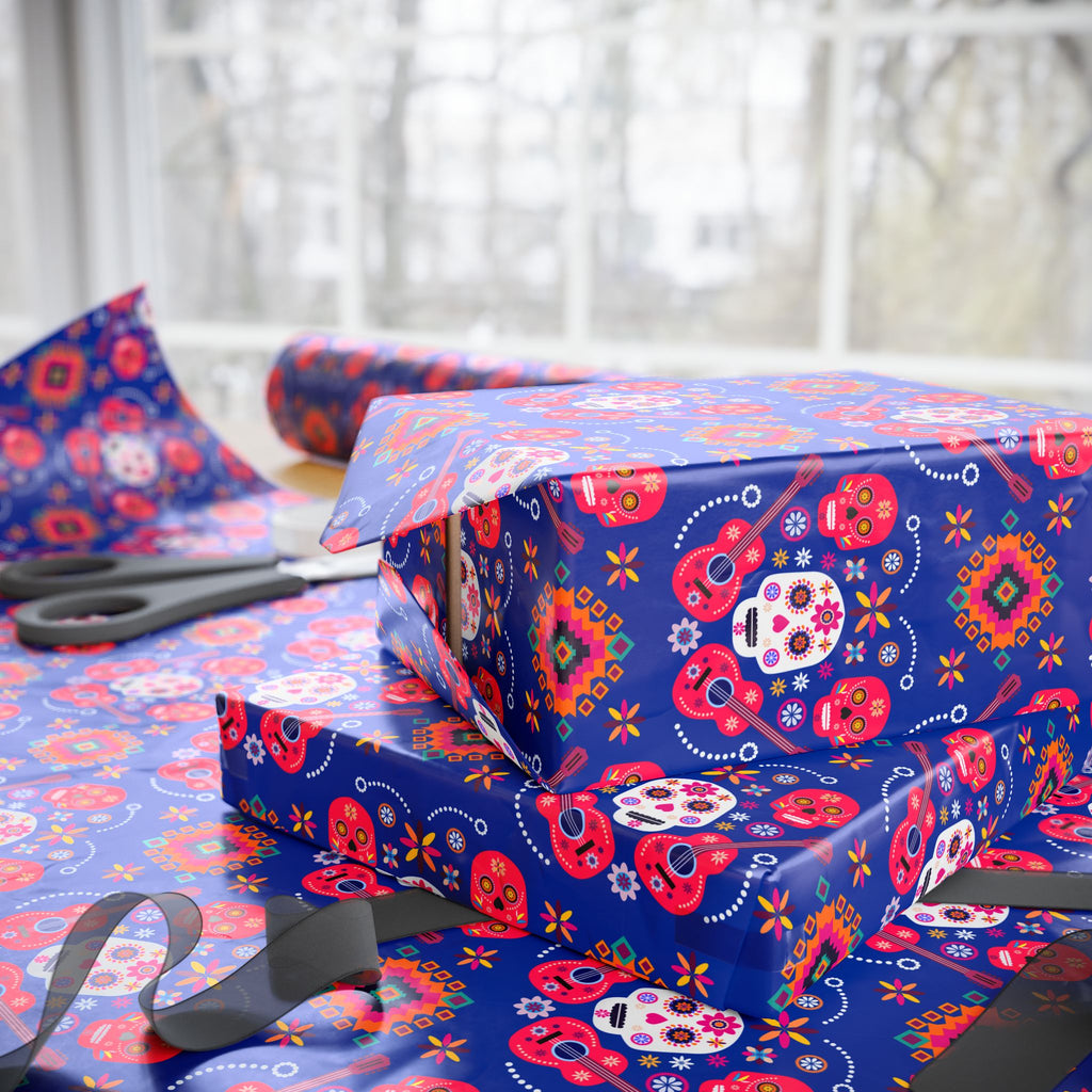 Day of the Dead Mariachi Skulls Wrapping Paper | Holiday Gift Wrapping Paper Roll