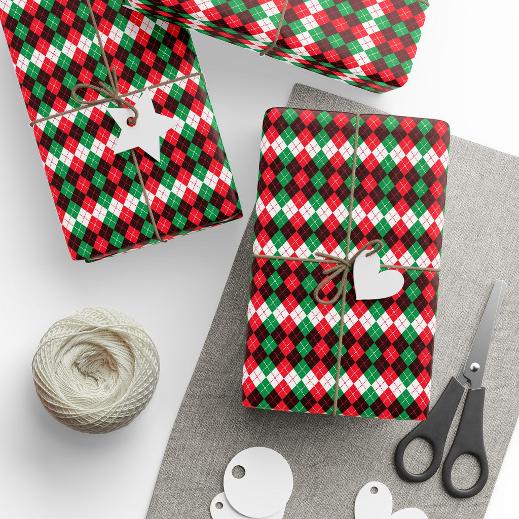 Argyle Design 017 Wrapping Paper - Holiday Gift Wrapping Paper Roll